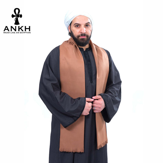 Man wearing Ankh’s Traditional Men Gallabiya, a timeless classic of Egyptian origin, perfect for any formal occasion